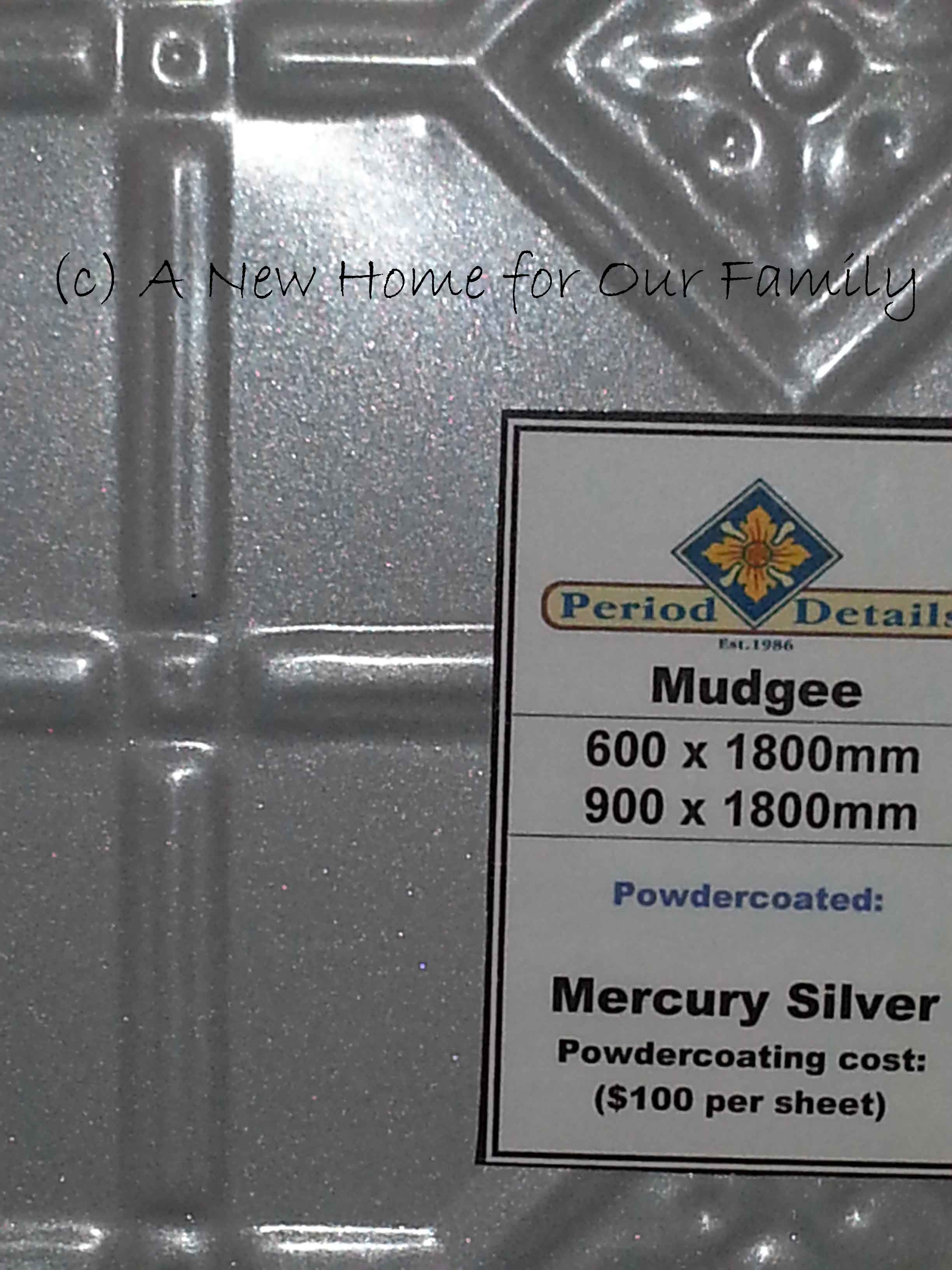 Pressed Tin Panels - Colour: Mercury Silver