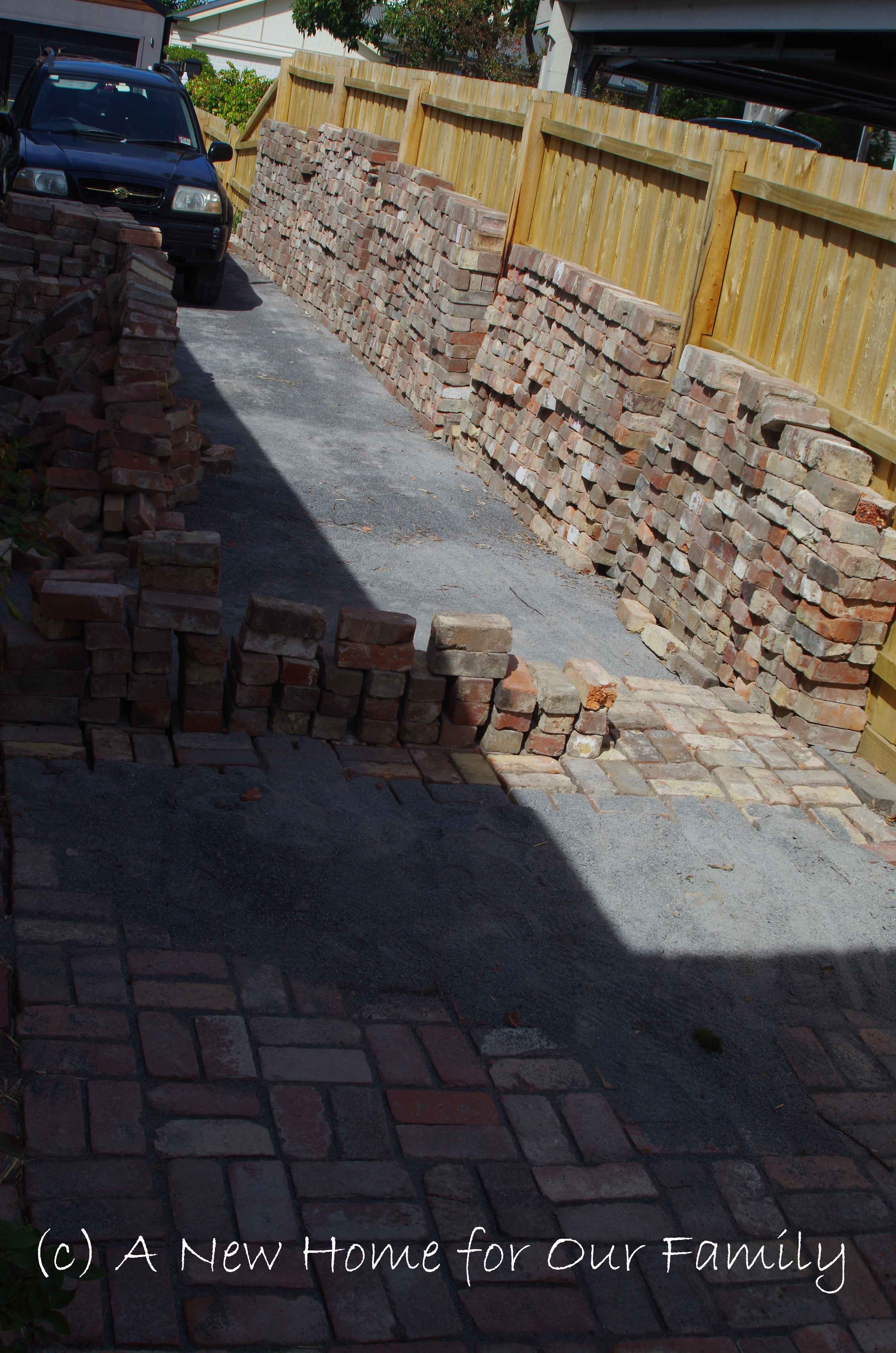 Starting the driveway - 3,000 bricks